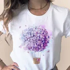 Женская футболка с цветочным принтом, коротким рукавом и графическим принтом