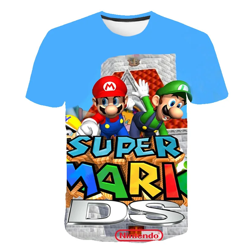 

2021 Latest Harajuku Classic Game Super Mario Kids Boys & Girls Super Smash Brothers 3D Polyester Hip T-Shirt Street Clothing