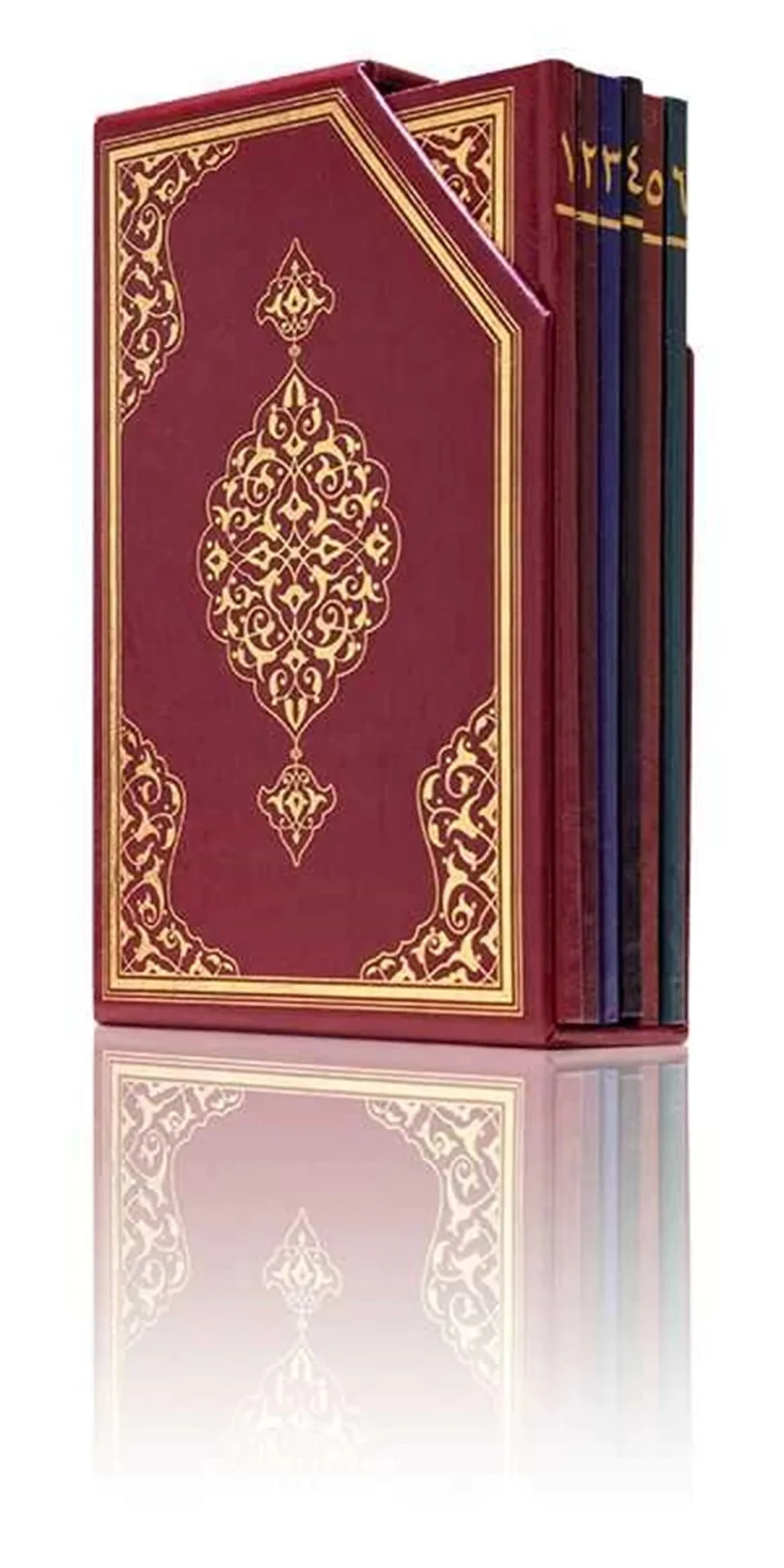 

Five Juz Holy Quran Size Boxed, Sealed Colored High Quality Legible English Made 2021 Print Gilded