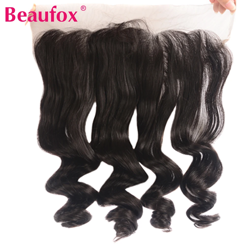 Beaufox бразильские свободные волнистые 3 пучка с фронтальным кружевом Remy
