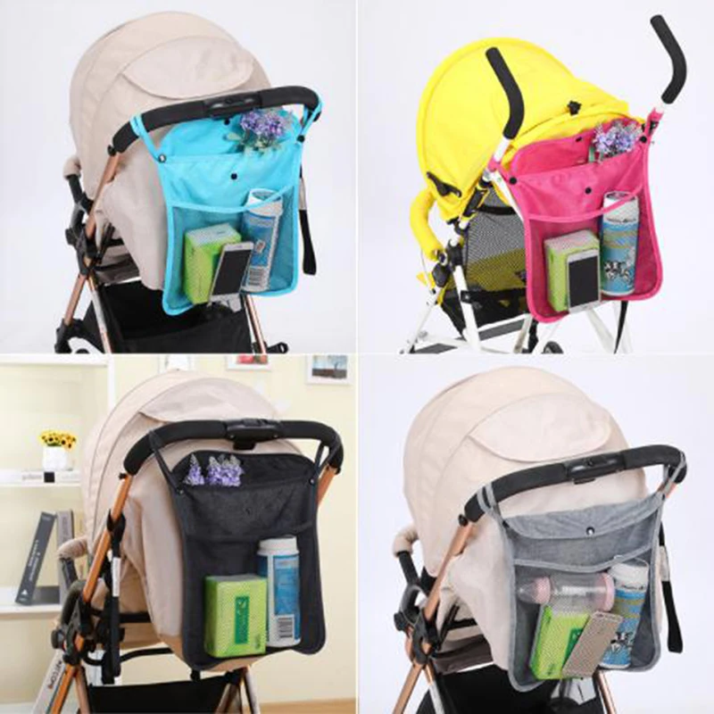 Cesta organizadora para cochecito de beb&eacute;, bolsa de almacenamiento port&aacute;til, cesta para el cuidado del beb&eacute; reci&eacute;n nacido, accesorios para cochecito infantil-5