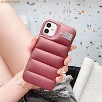 fashion brand down jacket phone case for iphone 13 12 11 pro max x xs xr 7 8 plus se 2020 the puffer case soft silicone cover