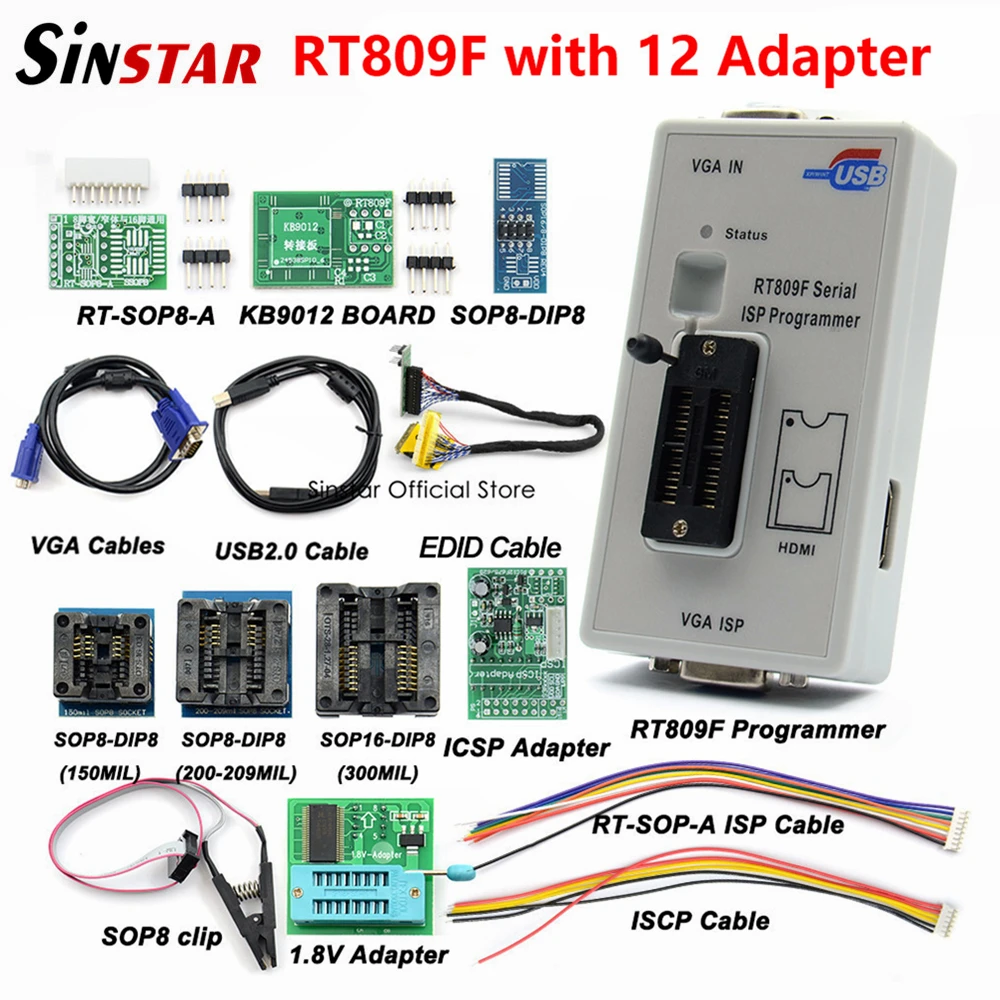Программатор RT809F ISP/RT809 ЖК-программатор usb инструменты для ремонта 24-25-93 серия IC с 12