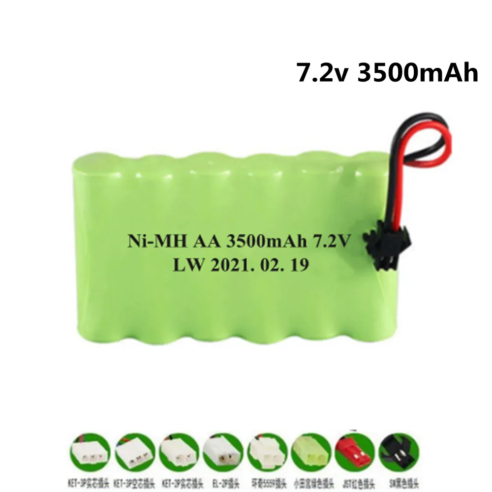 

Перезаряжаемая батарея AA Ni-MH 7,2 в 3500 мАч для пульта дистанционного управления, электрическая игрушка, лодка, автомобиль, грузовик, 7,2 В, 3000 мАч...