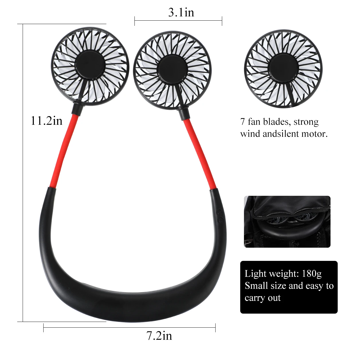 Мини-вентилятор для шеи USB портативный вентилятор шейный платок с перезаряжаемой