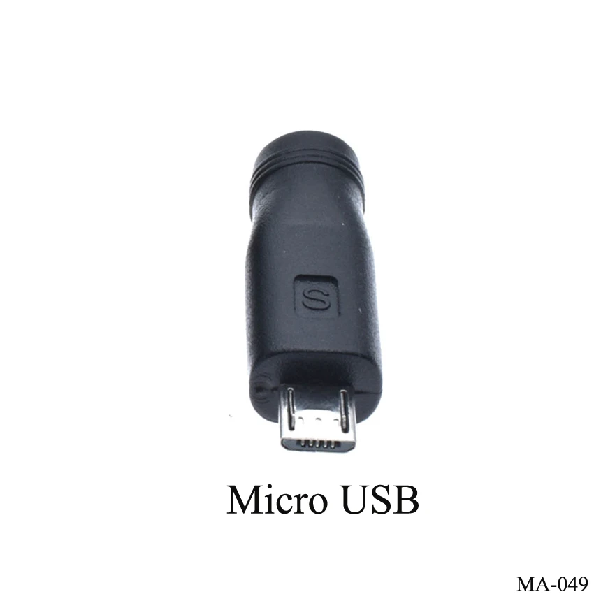 Micro USB 5-контактный/тип C штекер на 5,5 x 2,1 мм гнездовой разъем постоянного тока Адаптер зарядного устройства Прямой и прямоугольный разъем