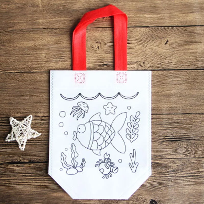 Saizhi DIY Рисование игрушки цветные граффити мешок ручной работы детей экологически чистый материал SZ3102 - Цвет: ocean
