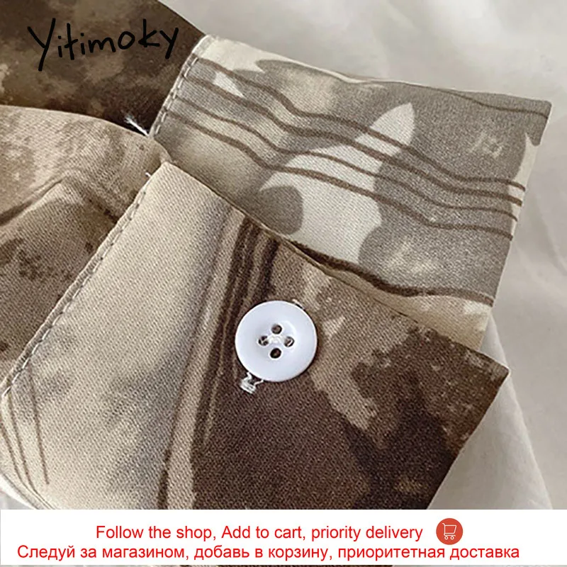 

Yitimoky Tie Dye Vintage Blouse Women Long Sleeve Button Up Paisley Tops Shirts 2021 Spring Office Lady Chiffon Fashion Clothes