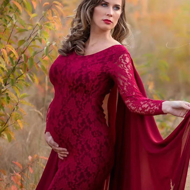 Платье для фотосъемки беременных Сексуальное Кружевное облегающее женское