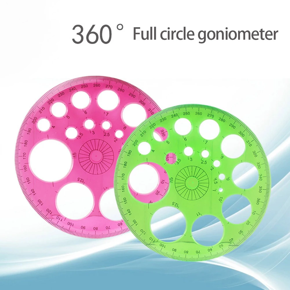 

School Drafting Drawing Tool Round Ruler Template 360 Degree Ruler Protractor Lightweight Parts Gauging Survey