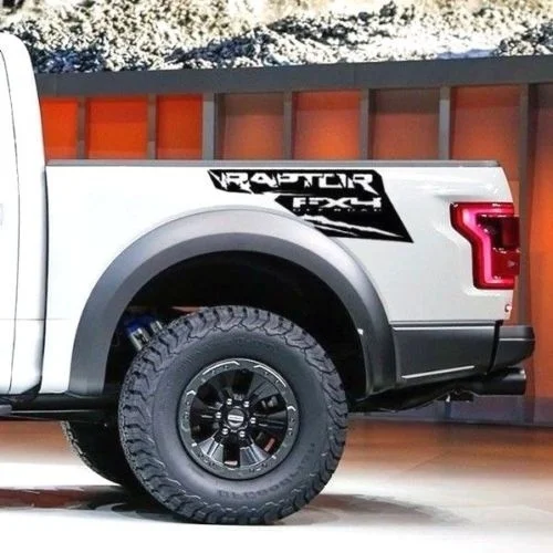 

Для 1 набора FORD RAPTOR F 150 наклейки на боковую кровать грузовика виниловые графические Наклейки задняя дверь