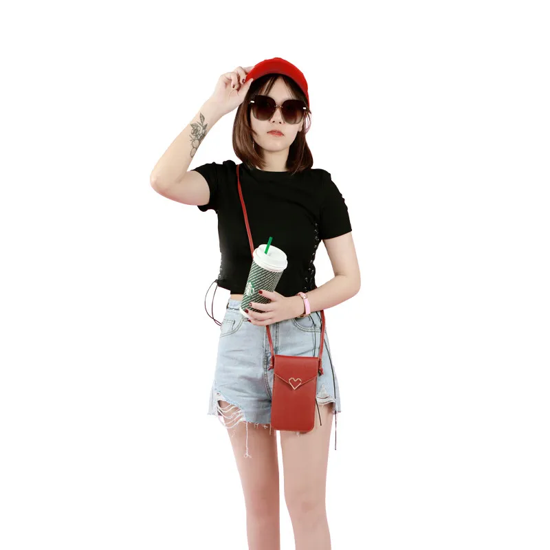 

Women Cellphone Purse, Delicate Crossbody Shoulder Bag with Touch Screen Window Compatible with iPhone Samsung