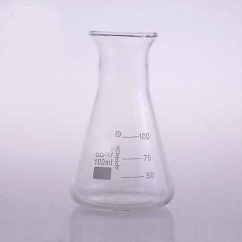 Колба из боросиликатного стекла 100 мл для химической лаборатории | Канцтовары