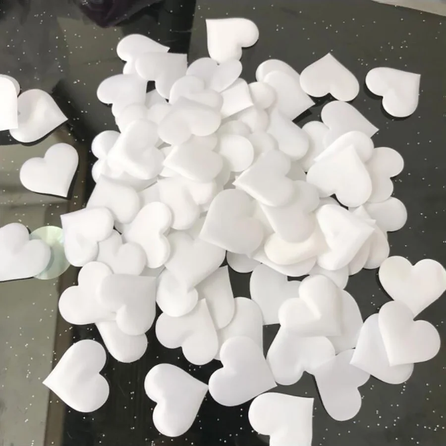 white 200 шт./лот, цветные конфетти в виде сердца из нетканого материала, вечерние украшения для мальчиков на первый день рождения, рождественские украшения для дома, декор на День святого Валентина - Цвет: white
