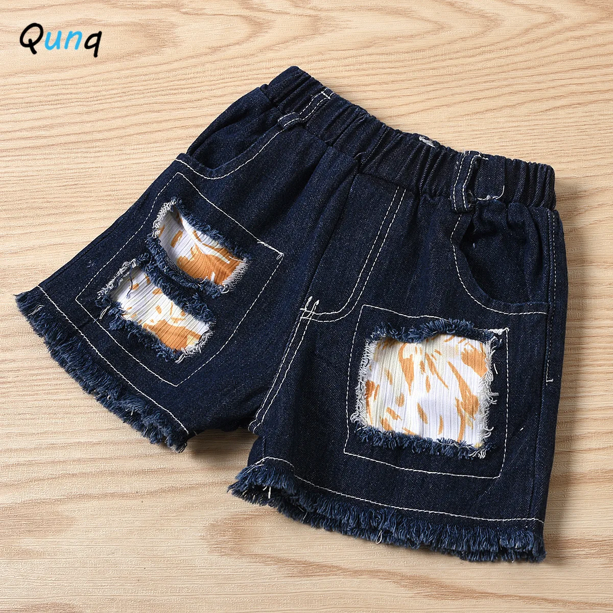 

Qunq 1 2 3 4 Year Baby Toddler Girls Clothes Floral Long Vest Denim Shorts Two Piece Kids Suits Summer Fashion Children Set