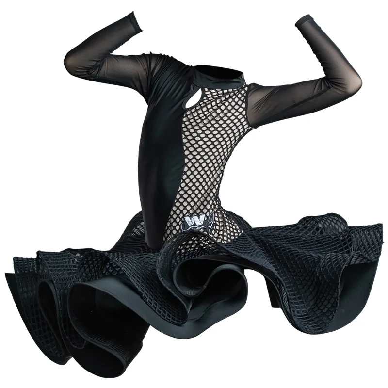

New Latin Dance Dress Child Black Competition Performance Wear Girls Tango Rumba Cha Cha Samba Practice Dancing Clothes DN5856