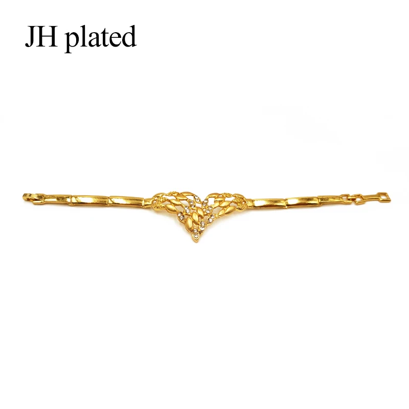 JHplated нигерийский Дубай Модный золотой цвет Ювелирные наборы африканские свадебные подарки вечерние женские украшение колье серьги кольцо