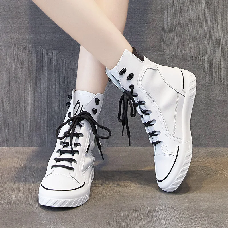 

Womens High Top Lace Up Fashion Sneaker Lady Vulcanized Young Teenager Girls Fashion Winter Sneakers 2020 Woman Shoes New Design