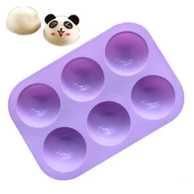 Силиконовая форма для выпекания с 6 отверстиями 3D полусферическая кекса шоколада