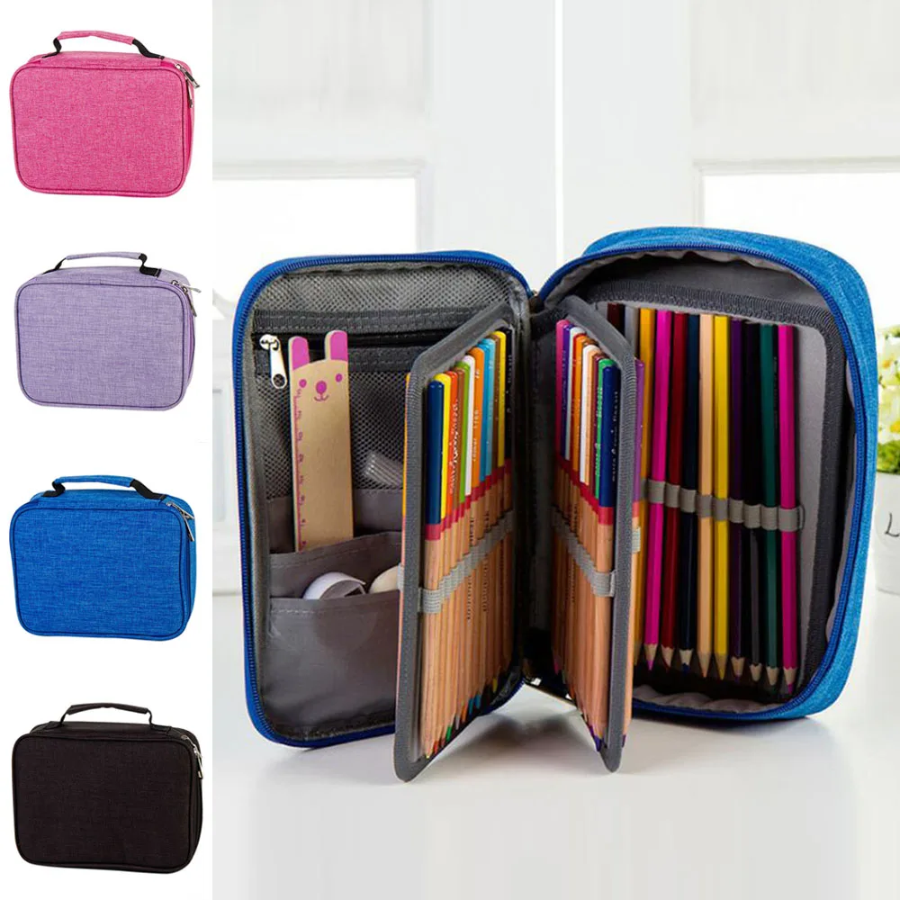 Новый школьный чехол для карандашей с 72 отверстиями коробка ручек пенал