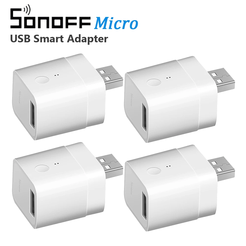 4 шт. Sonoff Micro 5 в беспроводной USB Смарт адаптер гибкий и портативный сделать