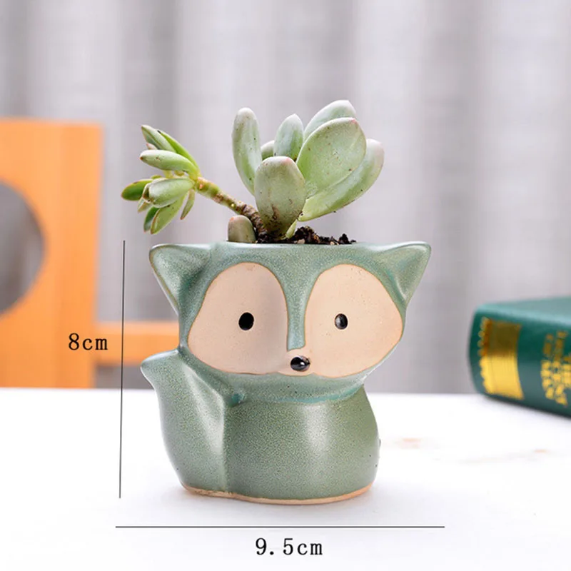 Скандинавский стиль маленький Лисий керамический горшок для цветов цветочный