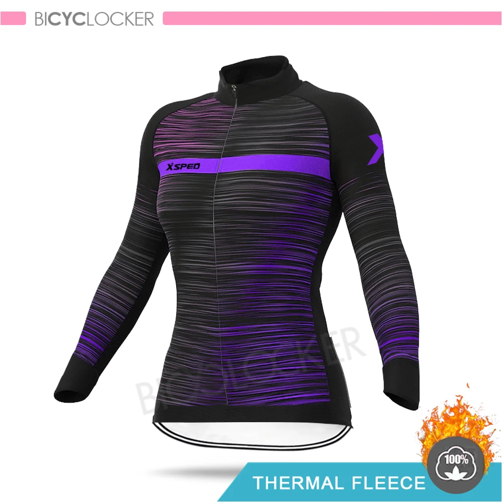 Cycling Jerseys Женская зимняя новая велосипедная одежда, комплект Джерси для велоспорта, Теплая Флисовая одежда Aleing, женская форма для шоссейного велосипеда, костюмы, одежда для верховой езды - Цвет: Cycling Jerseys