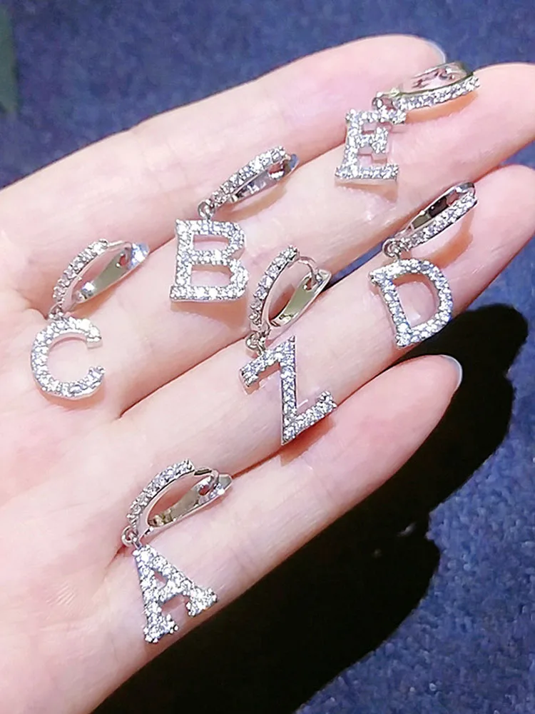 

Fashion 26 English Letter Stack with Net Red Ear Ring Earrings Exquisite Small Temperament Ear Stud Female