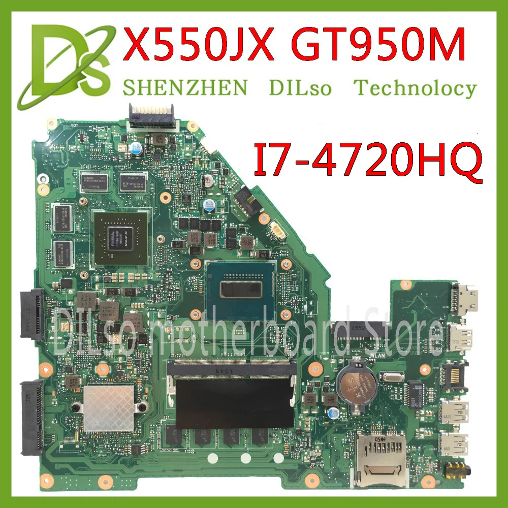

KEFU X550JX For ASUS X550JK X550JD ZX50J X550JF A550J X550JX FX50J Laptop Motherboard I7-4720HQ GTX950M original Motherboard