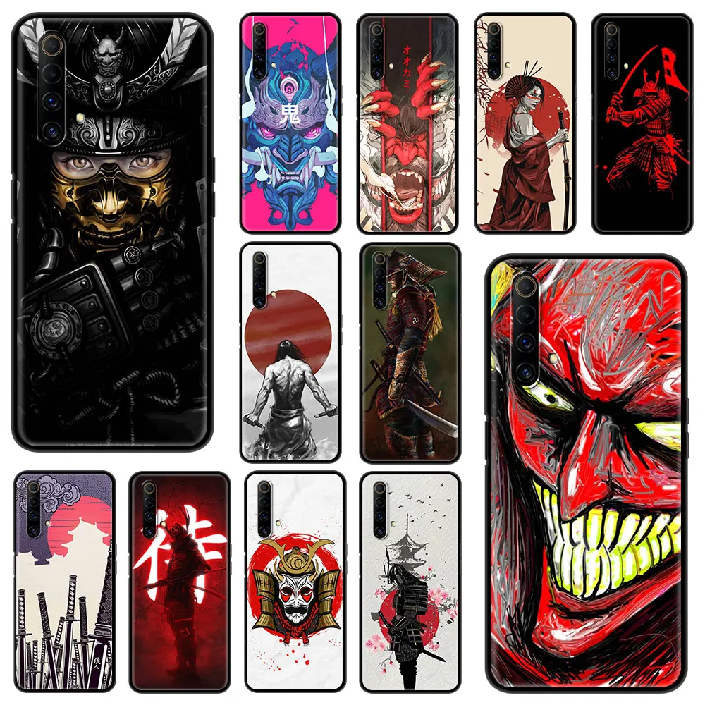 

Shockproof Thin Phone Case For Realme C3 6 7 5 Pro XT Q2 Q2i X50 C11 Capa Black Soft Cover Back Shell Japan Samurai Art Coque