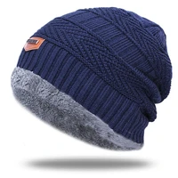 2021 men skullies beanies knitted hat solid color knit beanie hat mens winter hats boy warm plus velvet thicken hedging cap