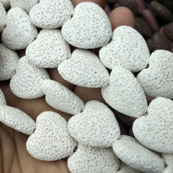 20 шт Белый Лава камень в форме сердца Размер мм новые каменные бусины лучшие