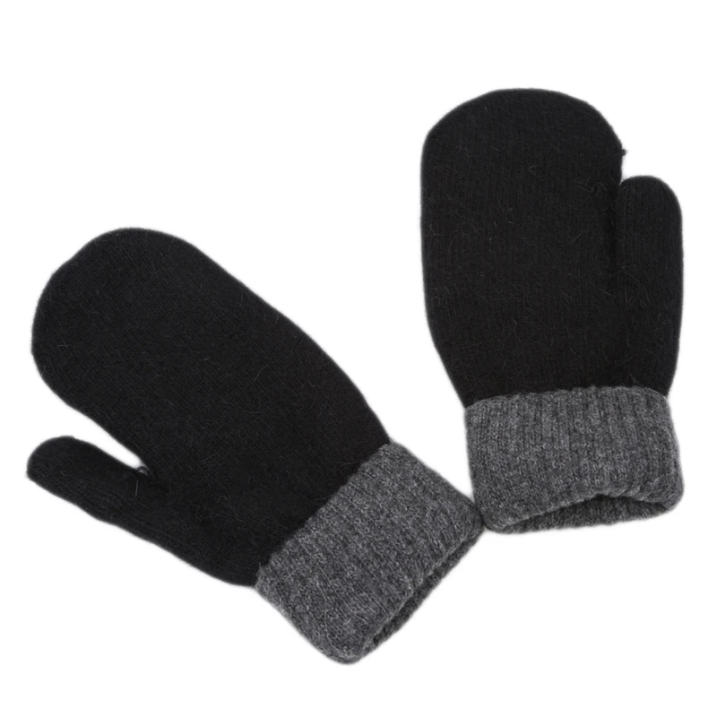 

5 Colors Women's Cashmere Wool Knitted Gloves Winter Warm Double Thickening Mittens Women Men Stretchy Mittens Glove Hand Warmer