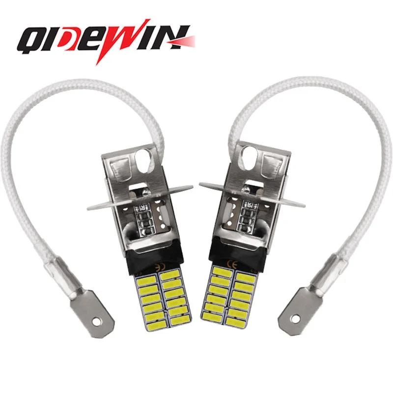 

Декодирование автомобильных светодиодных противотуманных фар H3 H1 4014 24smd, белые Противотуманные фары CANbus