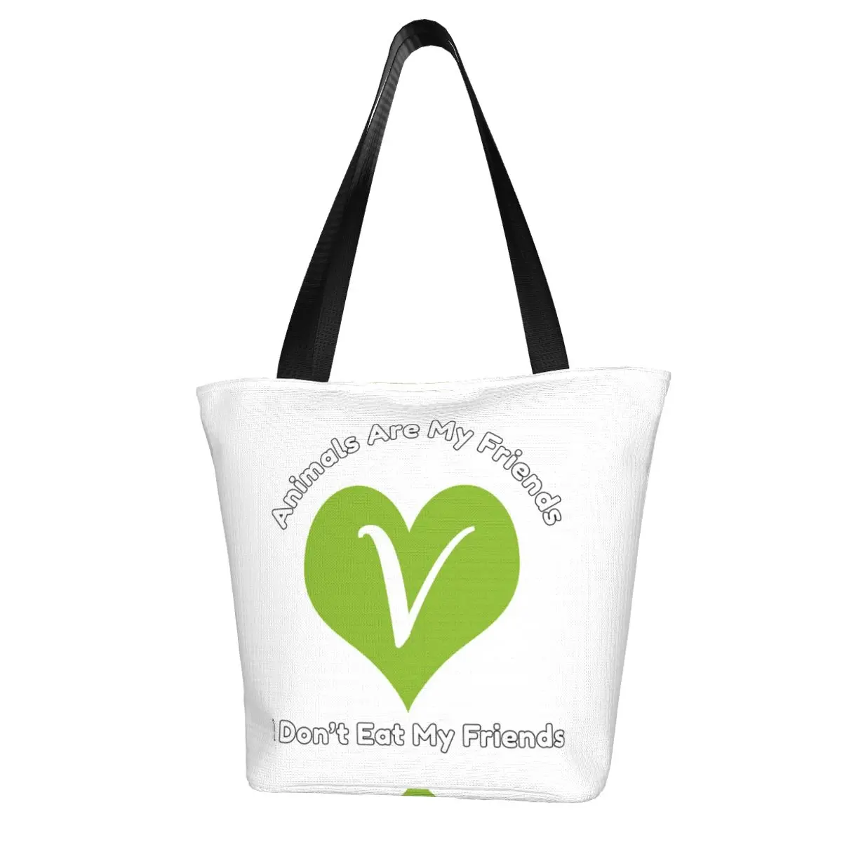 

Сумка для покупок с изображением веганских животных, друзей, женская сумка из полиэстера, Модные Винтажные Сумки