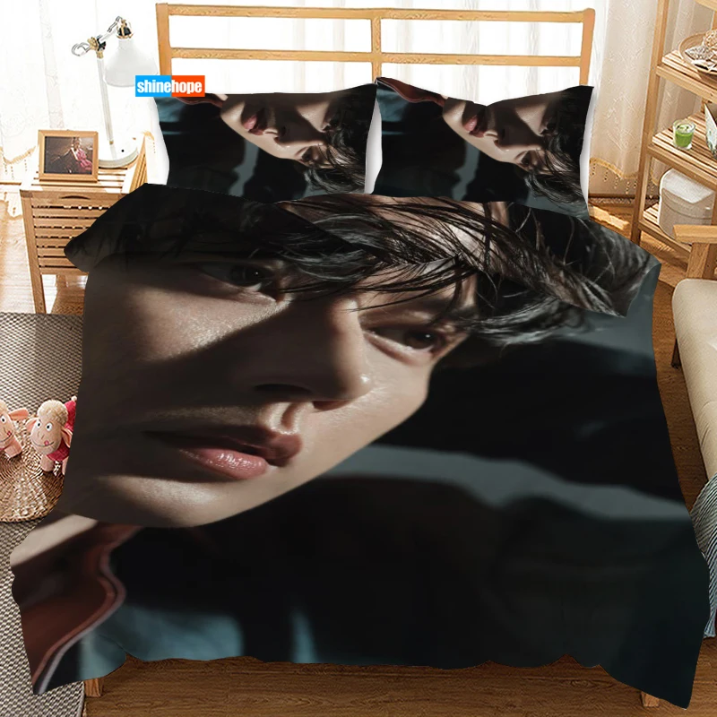 Комплект постельного белья Park Hae Jin KPOP 3 шт. пододеяльник сатин двойной размер X см
