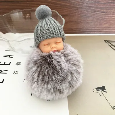 09 Милый цветок шляпа Спящая кукла брелок плюшевая кукла игрушки дети девочки подарок Juguetes искусственный шарик из меха кролика на сумку украшение кулон - Цвет: 09