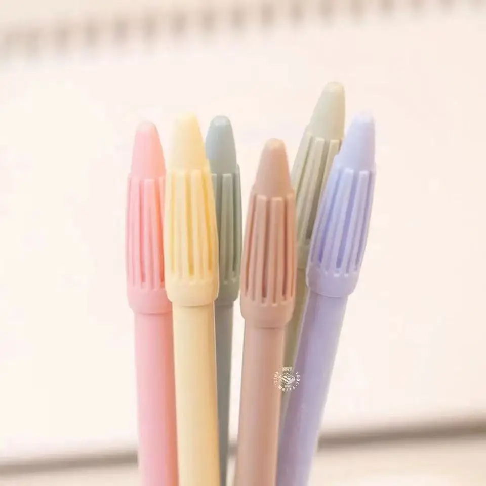 Ручка Monami Plus 3000 светильник макарун фибра 6 шт. | Канцтовары для офиса и дома