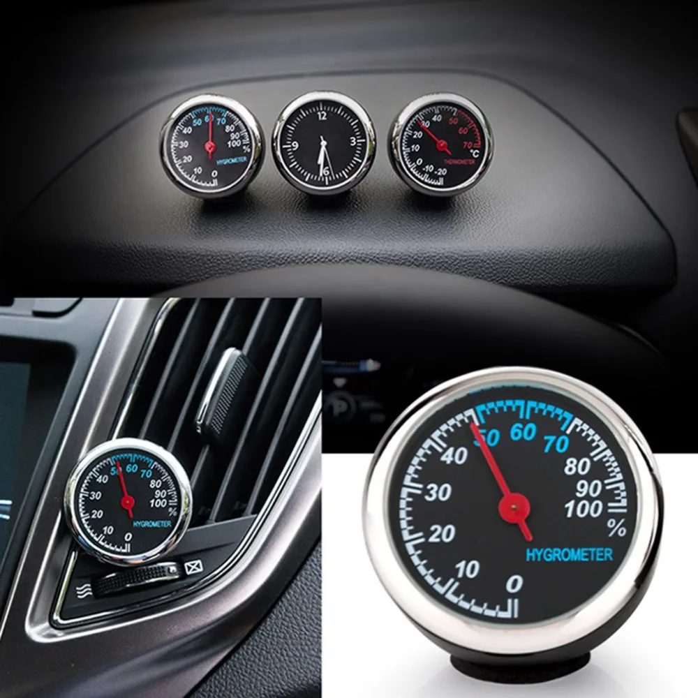 Round Shape Car Automobile Digital Clock Auto Watch/Thermometer/Hygrometer Interior Decoration Ornament Styling | Автомобили и
