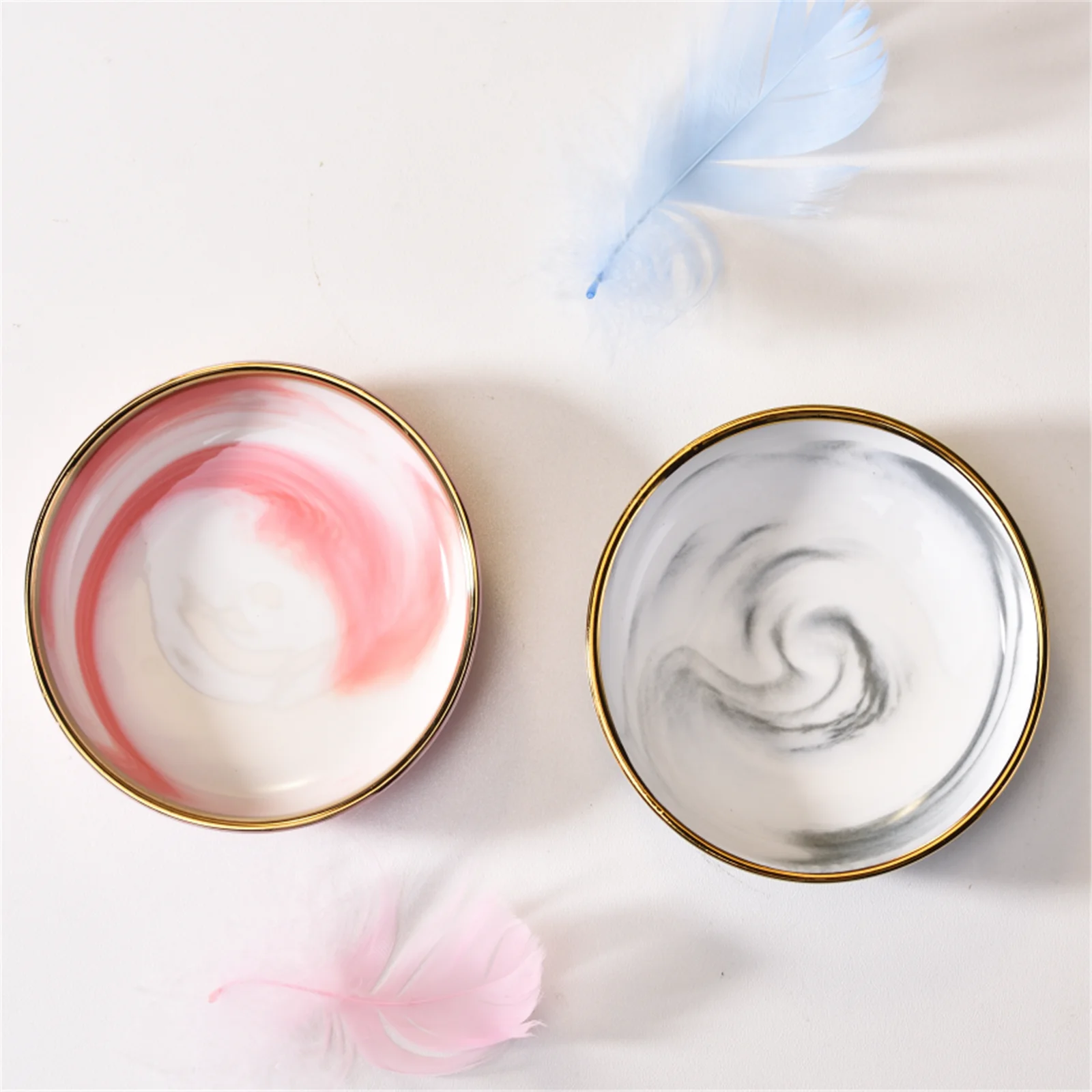 Мраморная круглая керамическая тарелка для воды джема масла уксуса томатного