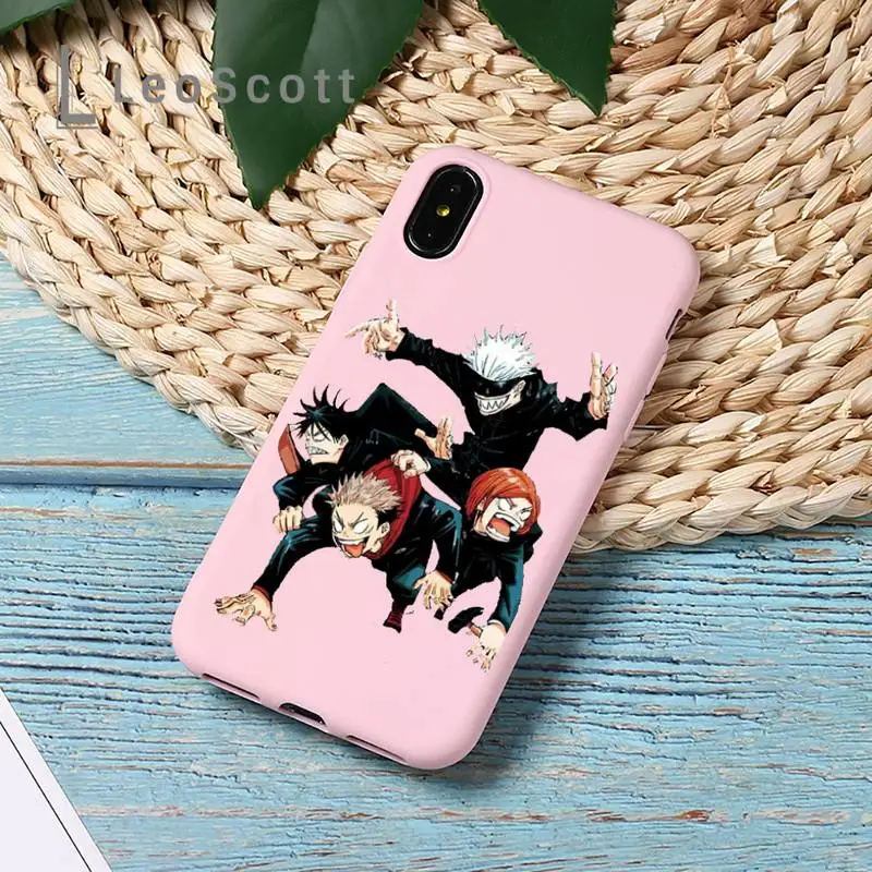 

Jujutsu Kaisen Anime Yuji Itadori Phone Case Candy Color for iPhone 11 12 mini pro XS MAX 8 7 6 6S Plus X 5S SE 2020 XR