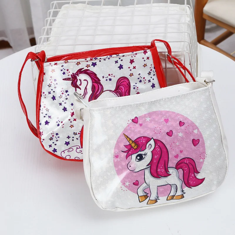 

Unicorn With Rainbow Mini Round Messenger Bag For Toddler Horse Animal Schoolbag For Kindergarten Girls Custom Crossbody Bagpack
