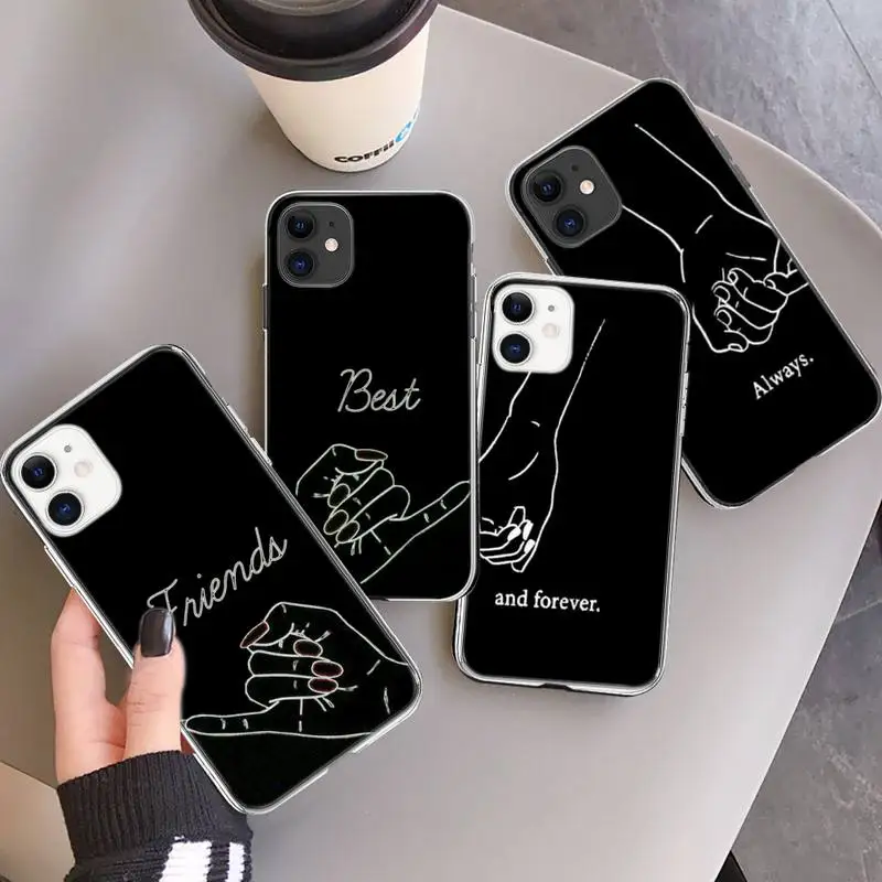

Always And Forever Best Friends Phone Case For iphone 13 12 11 8 7 plus mini x xs xr pro max Transparent soft