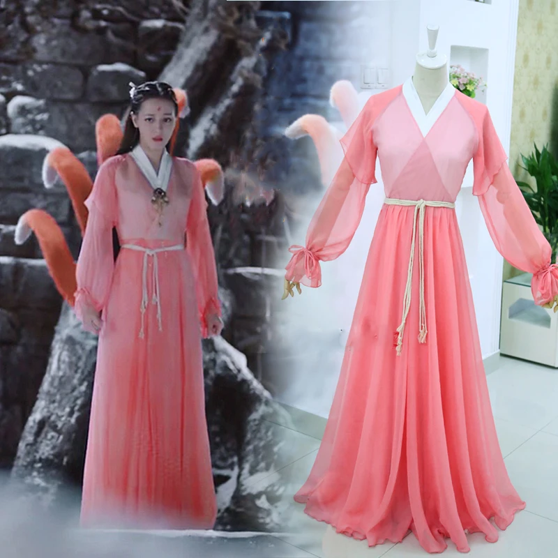 

12 Designs Feng Jiu Cheng Yu Female Immortal Fairy Fox Princess Costume for TV Play Eternal Love of Dream Woman Cosplay Hanfu