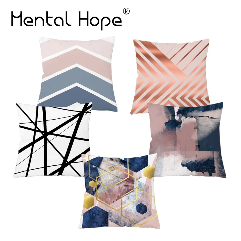 Плюшевая наволочка в полоску домашний декор клетчатый узор для дивана