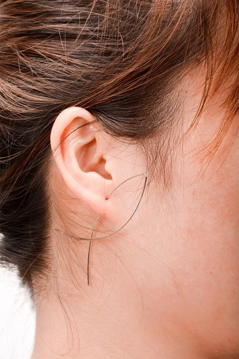 Металлические серьги-подвески в виде креста на леске для женщин и девушек |