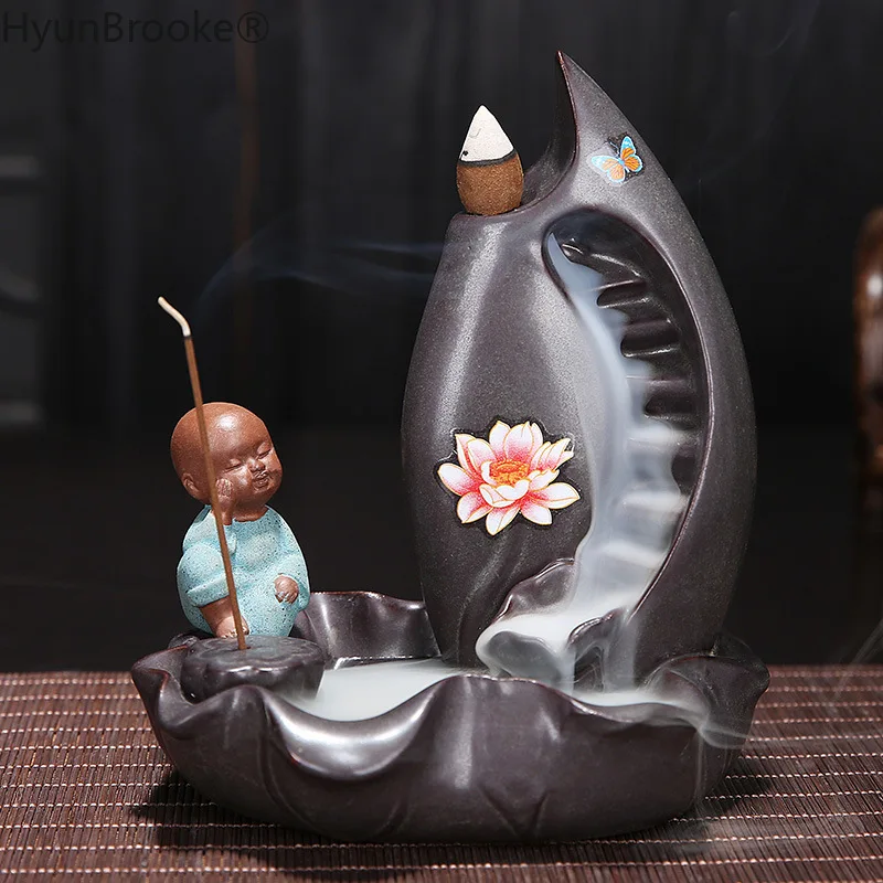 Горелка для благовоний ручной работы маленькая основа керамики с блестящей