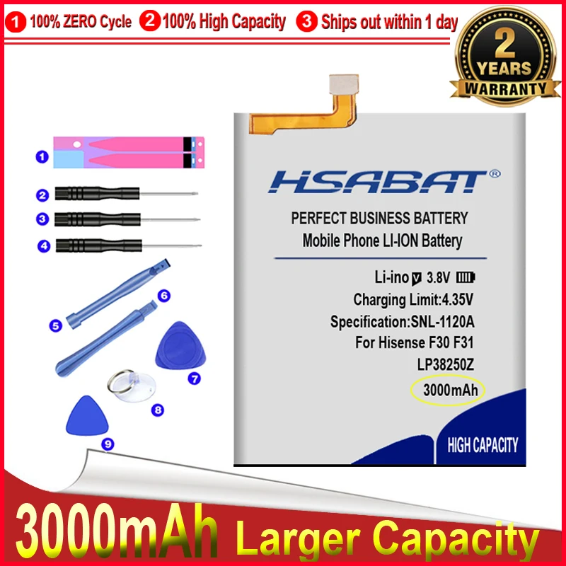 Аккумулятор HSABAT LP38250Z 0 цикл 3000 мА · ч для Hisense F30 F31 F3pro LA8534 высокое качество