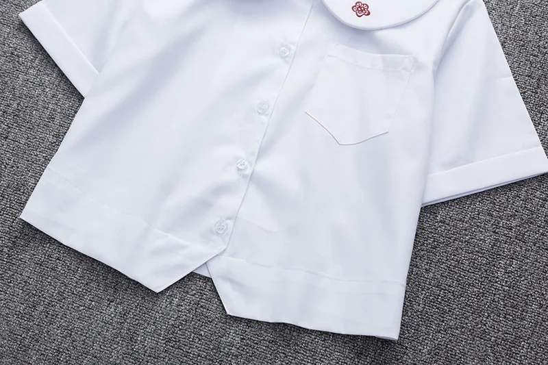 Японская школьная форма для девочек белая рубашка с коротким рукавом школьное