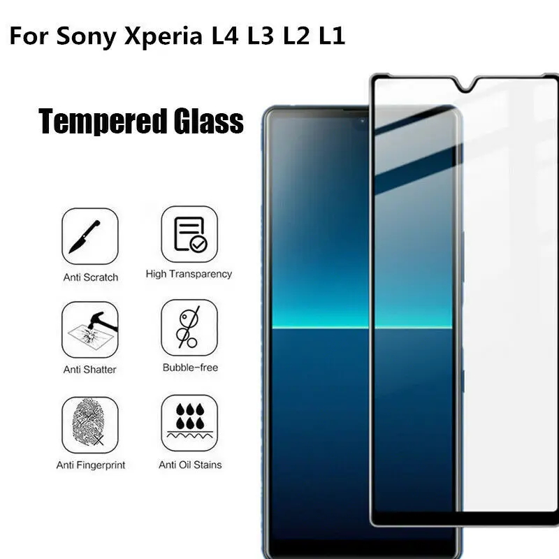

Закаленное стекло UGI 1-3 шт. для Sony Xperia L1 L2 L3 L4, Передняя пленка, защитный чехол, черная защита экрана, высокое прозрачное покрытие